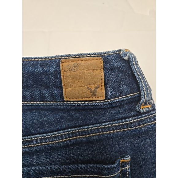 American Eagle Low Rise Denim Shorts Size 0 Y2K Distressed Cutoff Festival - Picture 11 of 12